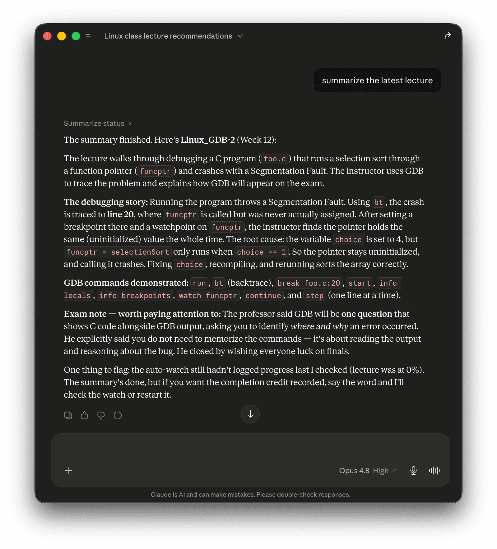 From an hour-long video to study-ready notes.